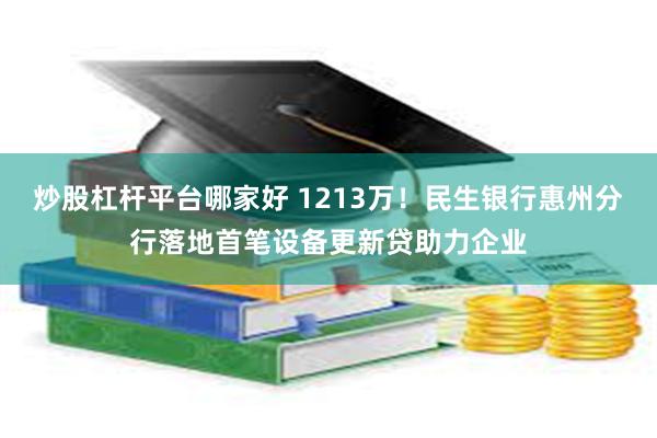 炒股杠杆平台哪家好 1213万！民生银行惠州分行落地首笔设备更新贷助力企业